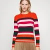 Polo Ralph Lauren STRIPE LONG SLEEVE PULLOVER - Sweter - Orange Multi