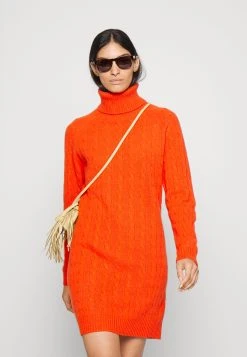 Polo Ralph Lauren DRESS LONG SLEEVE DAY DRESS - Sukienka Dzianinowa - Orange -Polo Ralph Lauren 04e0a228ff00431eba51c17af74a030f