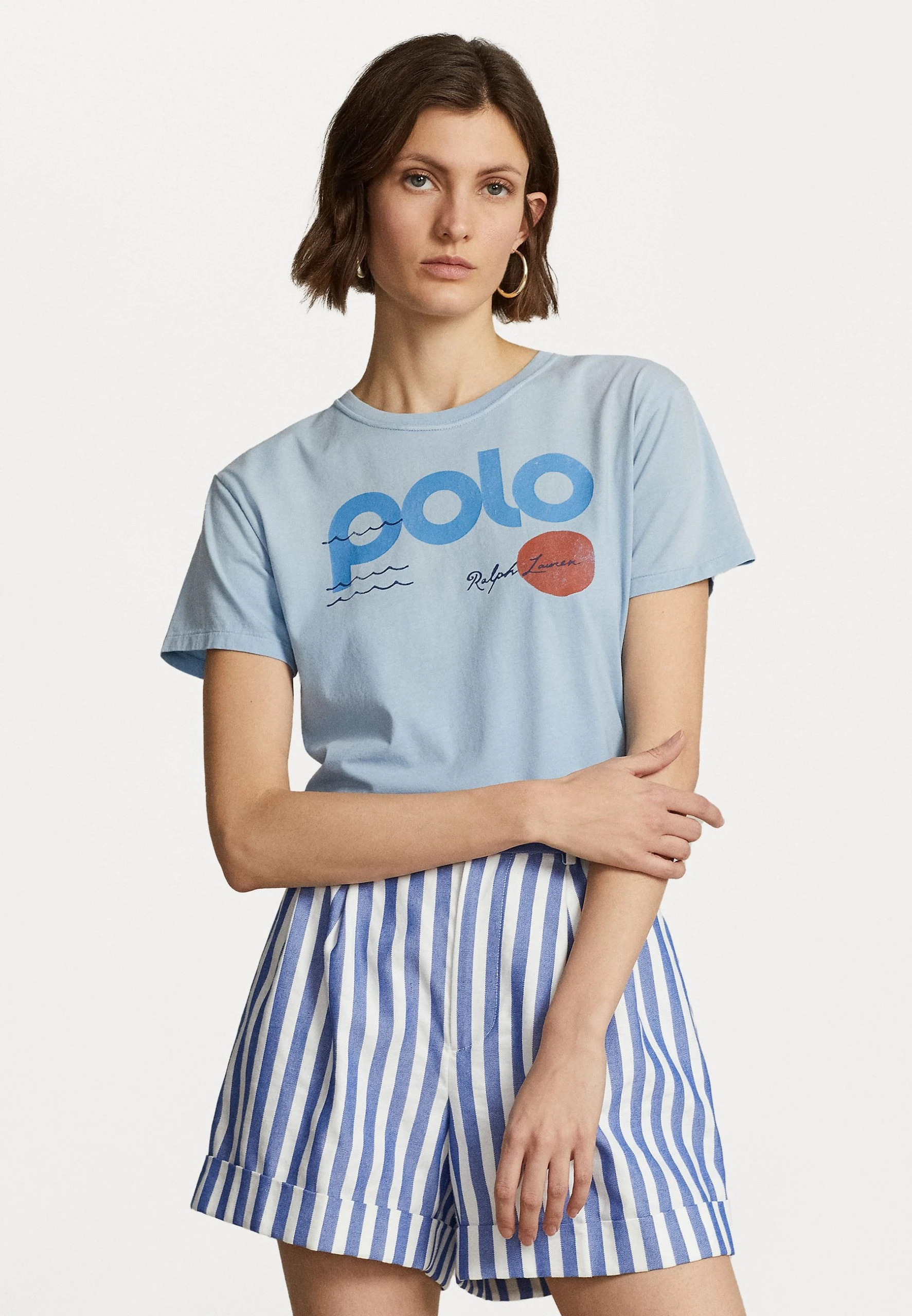 Polo Ralph Lauren WAVES SHORT SLEEVE - T-shirt Z Nadrukiem - Powder Blue 3 Polo Ralph Lauren WAVES SHORT SLEEVE - T-shirt Z Nadrukiem - Powder Blue