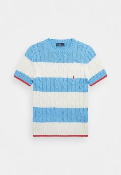 Polo Ralph Lauren STRIPE SHORT SLEEVE - T-shirt Z Nadrukiem - Blue -Polo Ralph Lauren 0da0ec0e122c4368aa6041afd2307051
