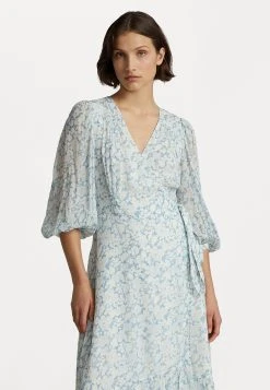 Polo Ralph Lauren LONG SLEEVE DAY DRESS - Sukienka Letnia - Cloud