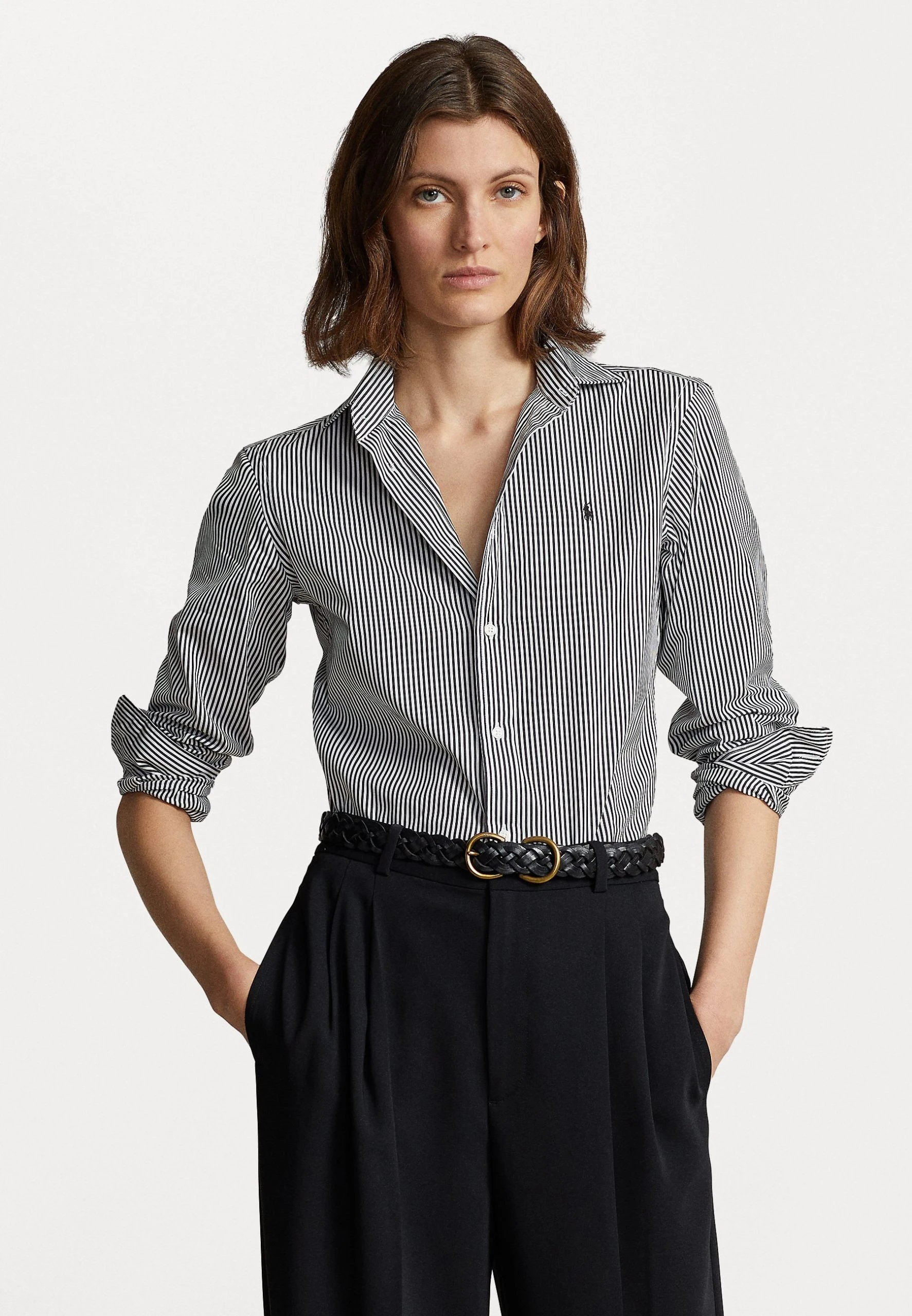 Polo Ralph Lauren LONG SLEEVE BUTTON FRONT SHIRT - Koszula - White/black 3 Polo Ralph Lauren LONG SLEEVE BUTTON FRONT SHIRT - Koszula - White/black