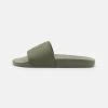 Polo Ralph Lauren SLIDE UNISEX - Klapki - Sage Green/white -Polo Ralph Lauren 1679bf8cf4404d7fbed851213d121320