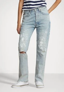 Polo Ralph Lauren CROPPED - Jeansy Straight Leg - Heisler Wash