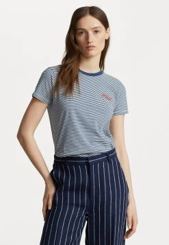 Polo Ralph Lauren SHORT SLEEVE - T-shirt Z Nadrukiem - Rustic Navy/deckwash White