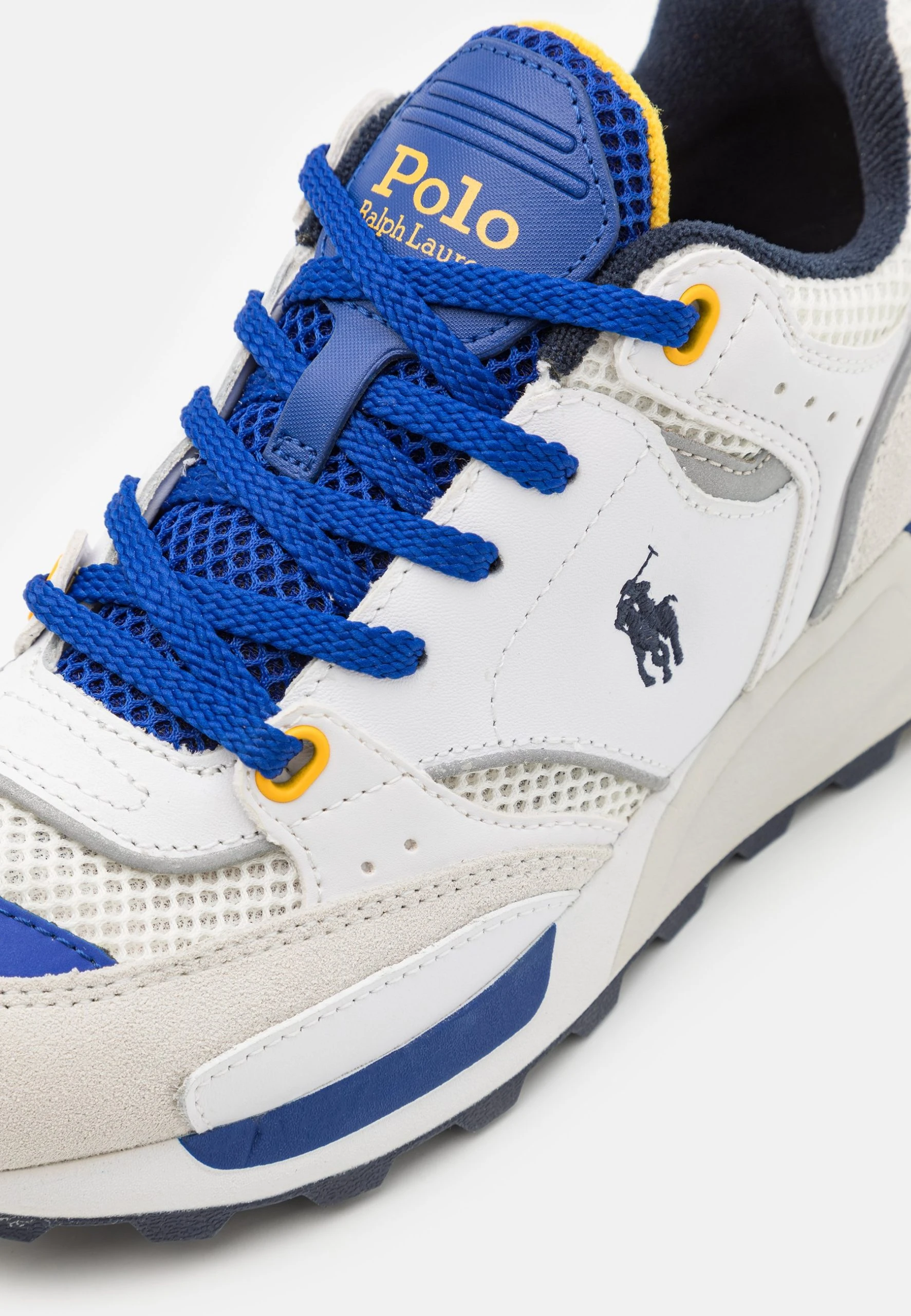 Polo Ralph Lauren TRACKSTR 200 TOP LACE UNISEX - Sneakersy Niskie - White/royal/gold 7 Polo Ralph Lauren TRACKSTR 200 TOP LACE UNISEX - Sneakersy Niskie - White/royal/gold - obrazek 5