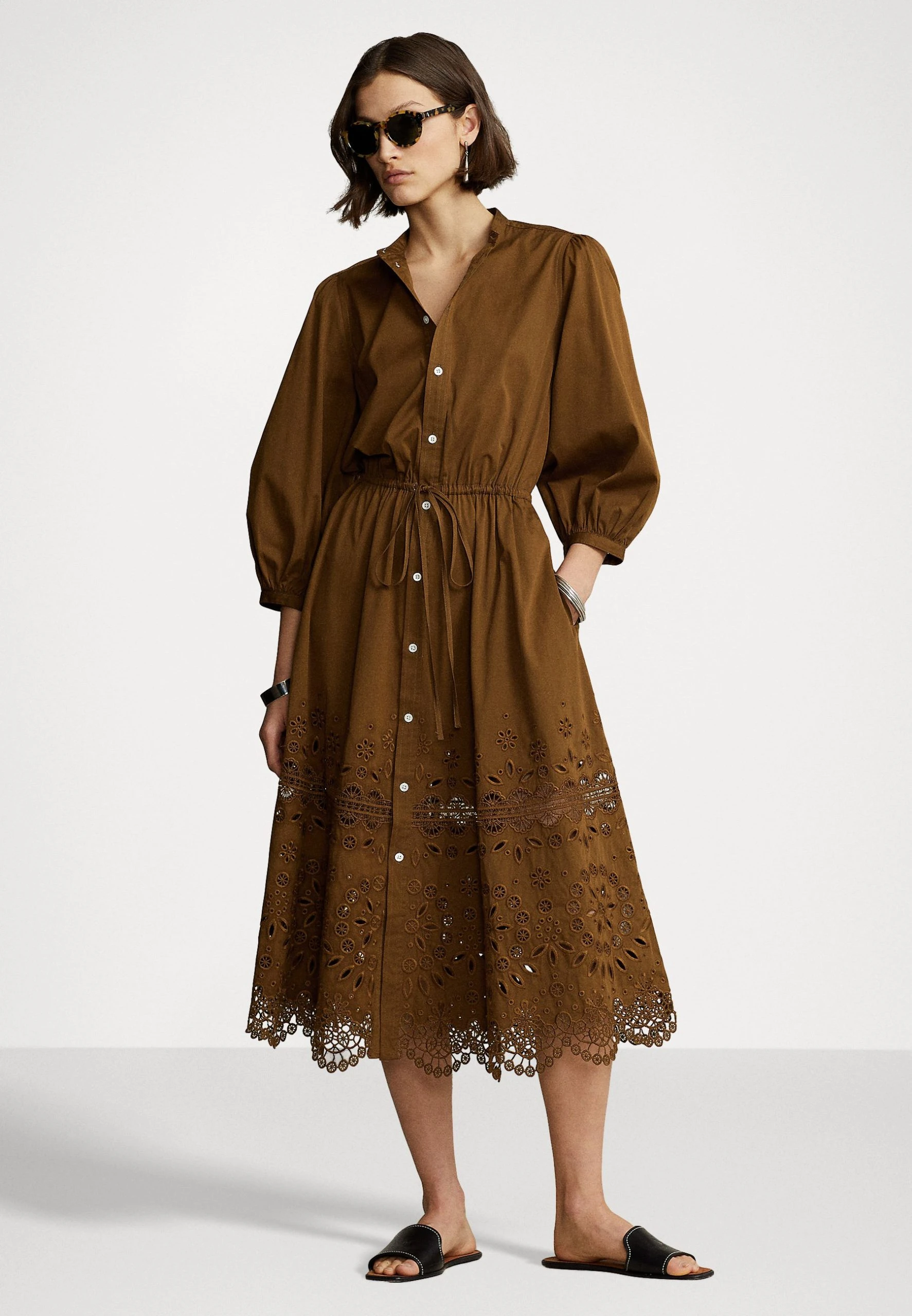 Polo Ralph Lauren ELIE LONG SLEEVE DAY DRESS - Sukienka Letnia - Hunter Brown 4 Polo Ralph Lauren ELIE LONG SLEEVE DAY DRESS - Sukienka Letnia - Hunter Brown - obrazek 2