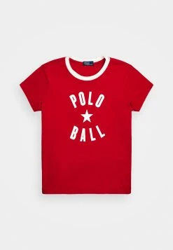 Polo Ralph Lauren BALL SHORT SLEEVE - T-shirt Z Nadrukiem - Red -Polo Ralph Lauren 29377f1e383843e6aac814752d14fb38