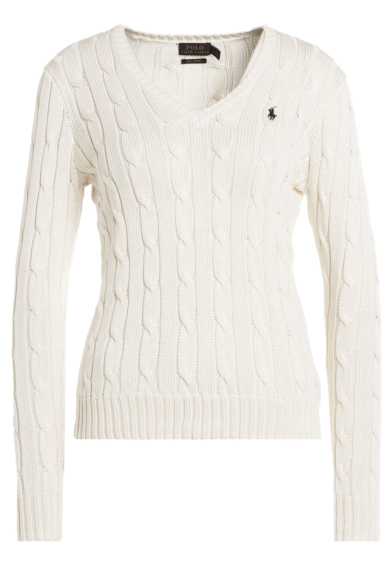 Polo Ralph Lauren CABLE V-NECK - Sweter - Cream 7 Polo Ralph Lauren CABLE V-NECK - Sweter - Cream - obrazek 5