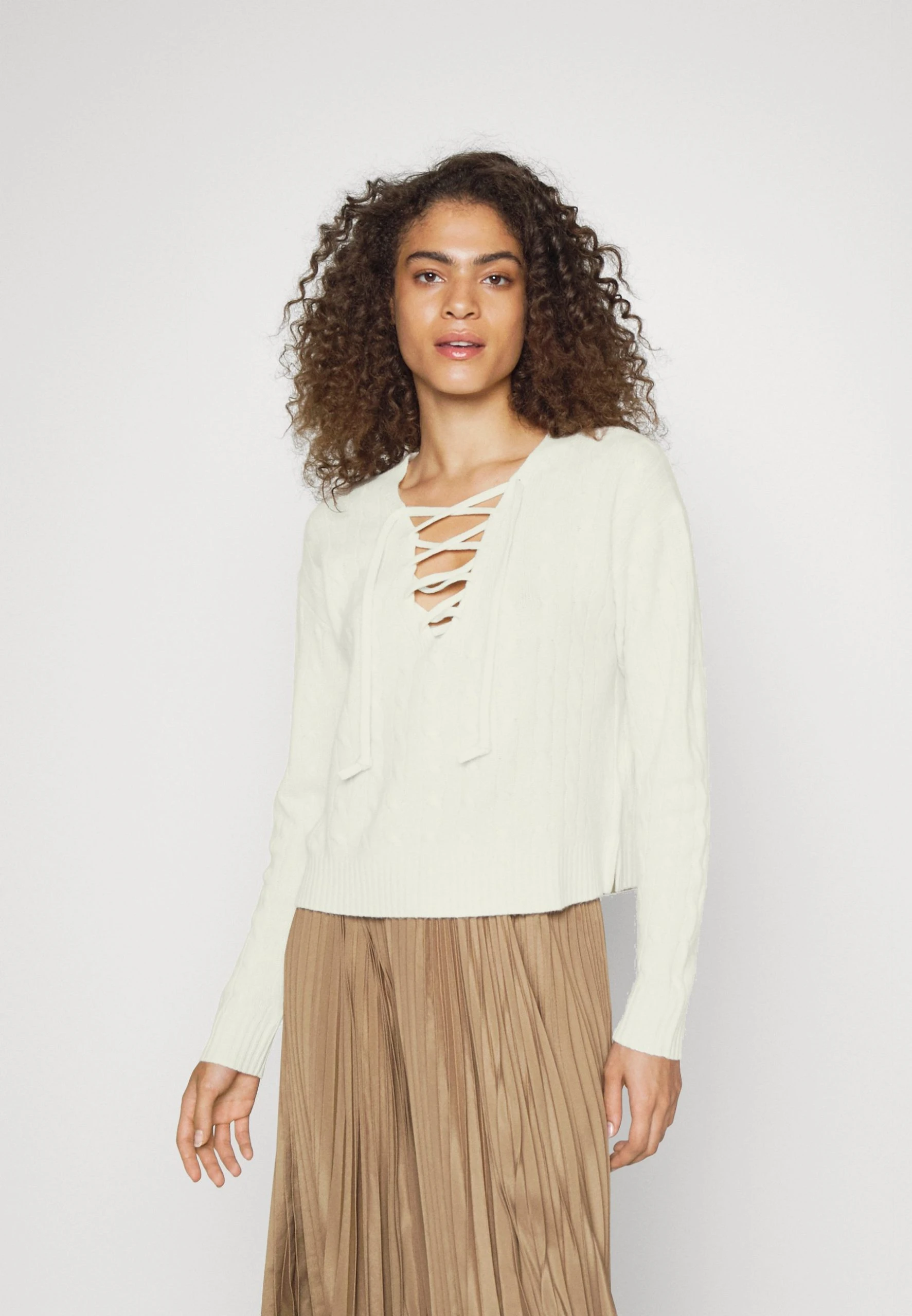 Polo Ralph Lauren LONG SLEEVE - Sweter - Cream 3 Polo Ralph Lauren LONG SLEEVE - Sweter - Cream
