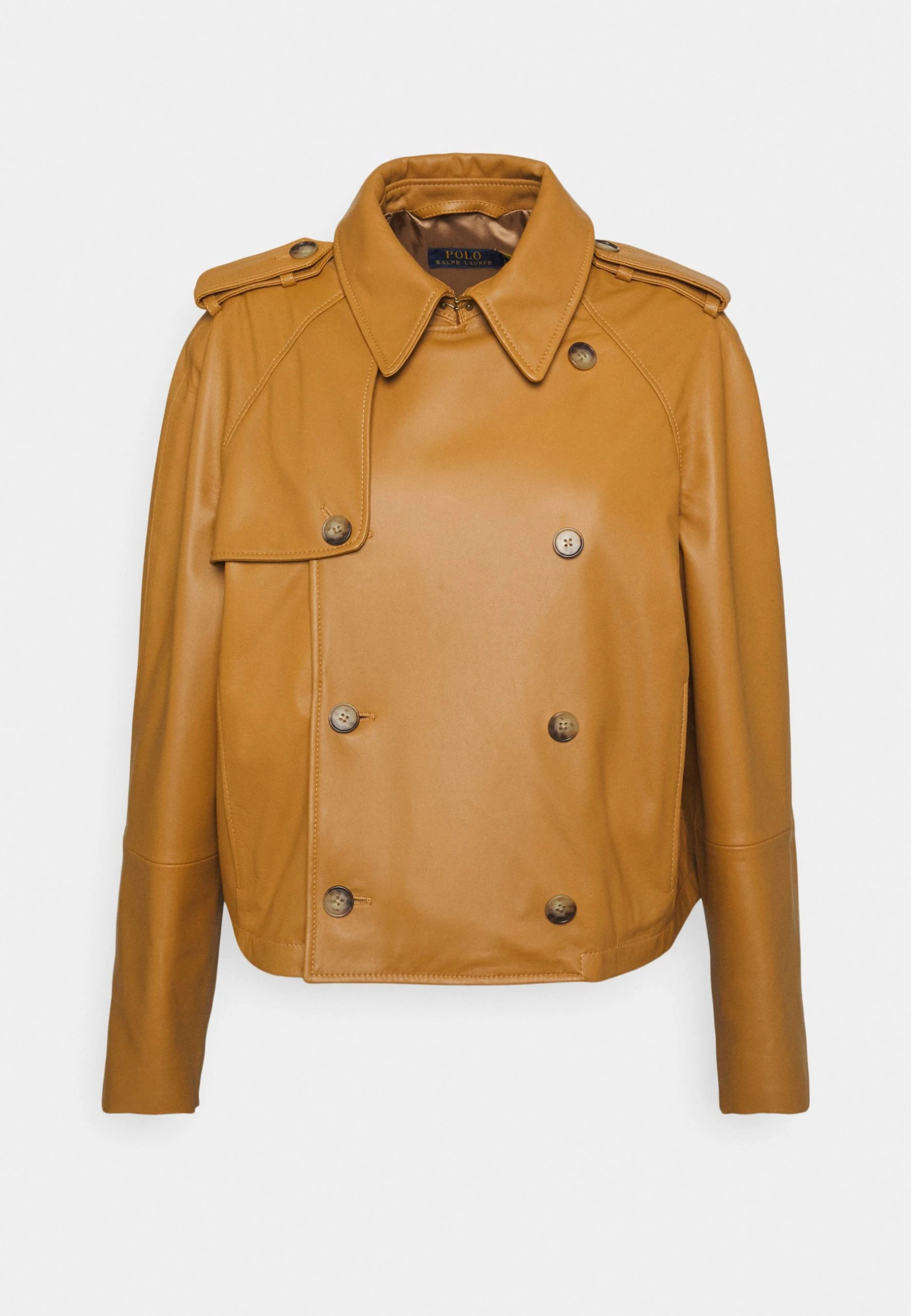 Polo Ralph Lauren CROPPED LAMBSKIN TRENCH COAT - Kurtka Skórzana - Tan 3 Polo Ralph Lauren CROPPED LAMBSKIN TRENCH COAT - Kurtka Skórzana - Tan