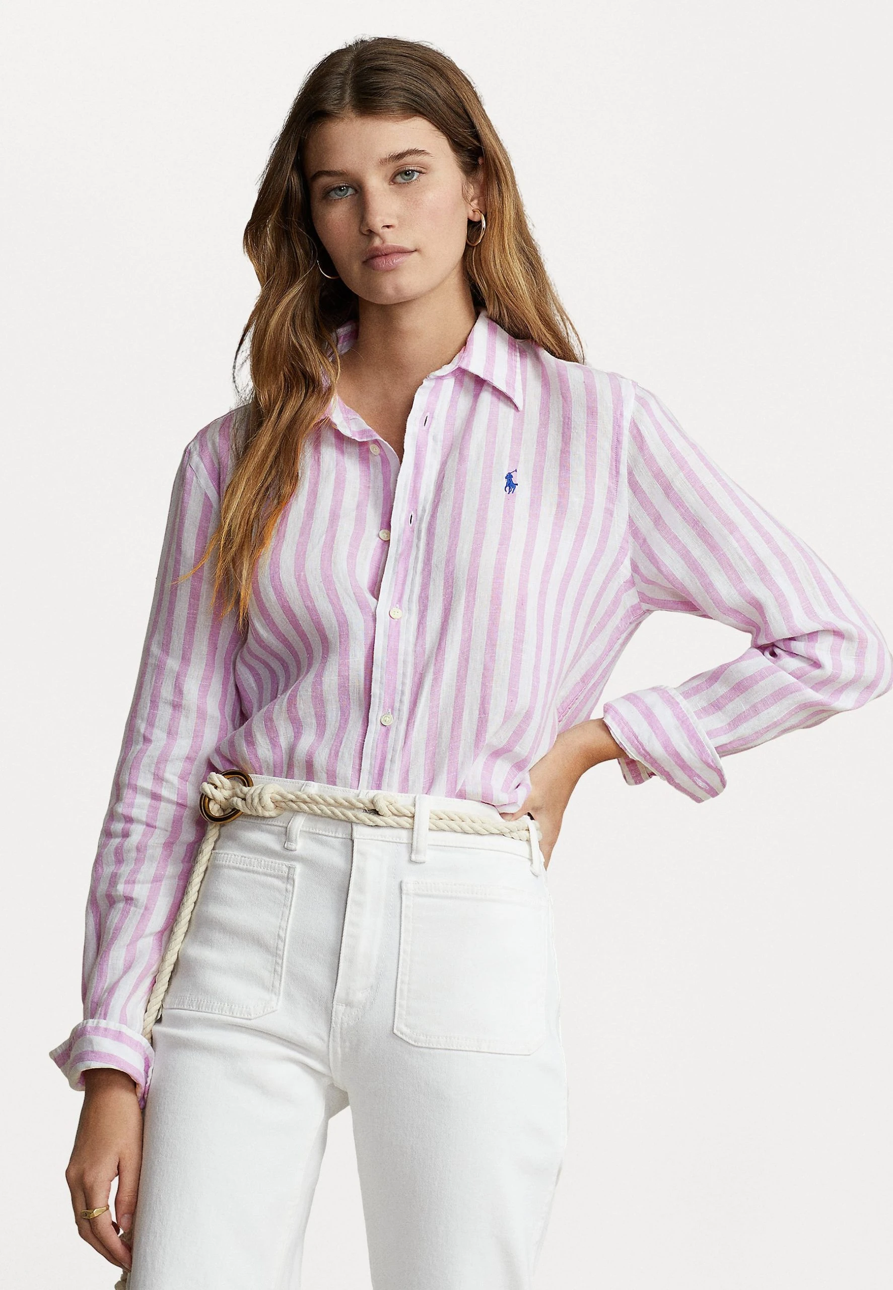 Polo Ralph Lauren RELAXED LONG SLEEVE BUTTON FRONT SHIRT - Koszula - Soft Lilac/white 3 Polo Ralph Lauren RELAXED LONG SLEEVE BUTTON FRONT SHIRT - Koszula - Soft Lilac/white
