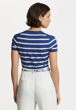 Polo Ralph Lauren STRIPE SHORT SLEEVE - T-shirt Z Nadrukiem - Royal Navy -Polo Ralph Lauren 4000100c28894fca928952fec3ec2fa4