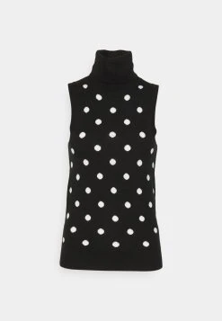 Polo Ralph Lauren SLEEVELESS - Sweter - Black/cream -Polo Ralph Lauren 49e05d4d018a4e4faf763d58317793e1