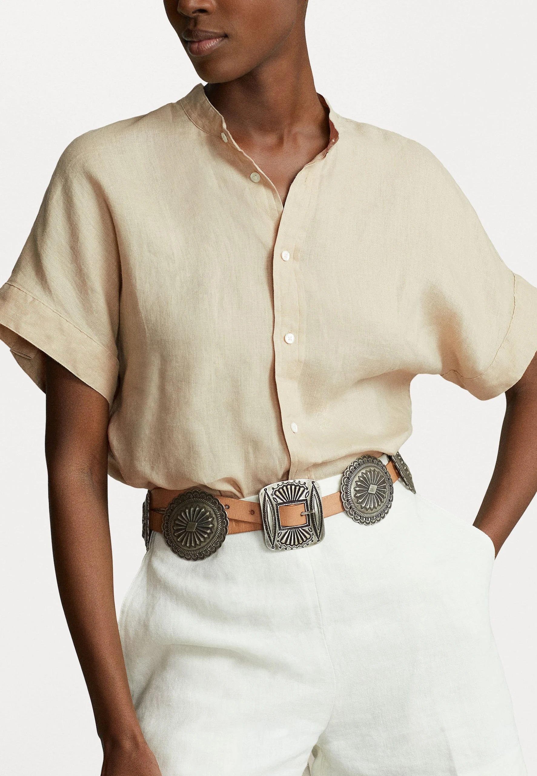 Polo Ralph Lauren ALEN SHORT SLEEVE BUTTON FRONT SHIRT - Koszula - Spring Beige 7 Polo Ralph Lauren ALEN SHORT SLEEVE BUTTON FRONT SHIRT - Koszula - Spring Beige - obrazek 5