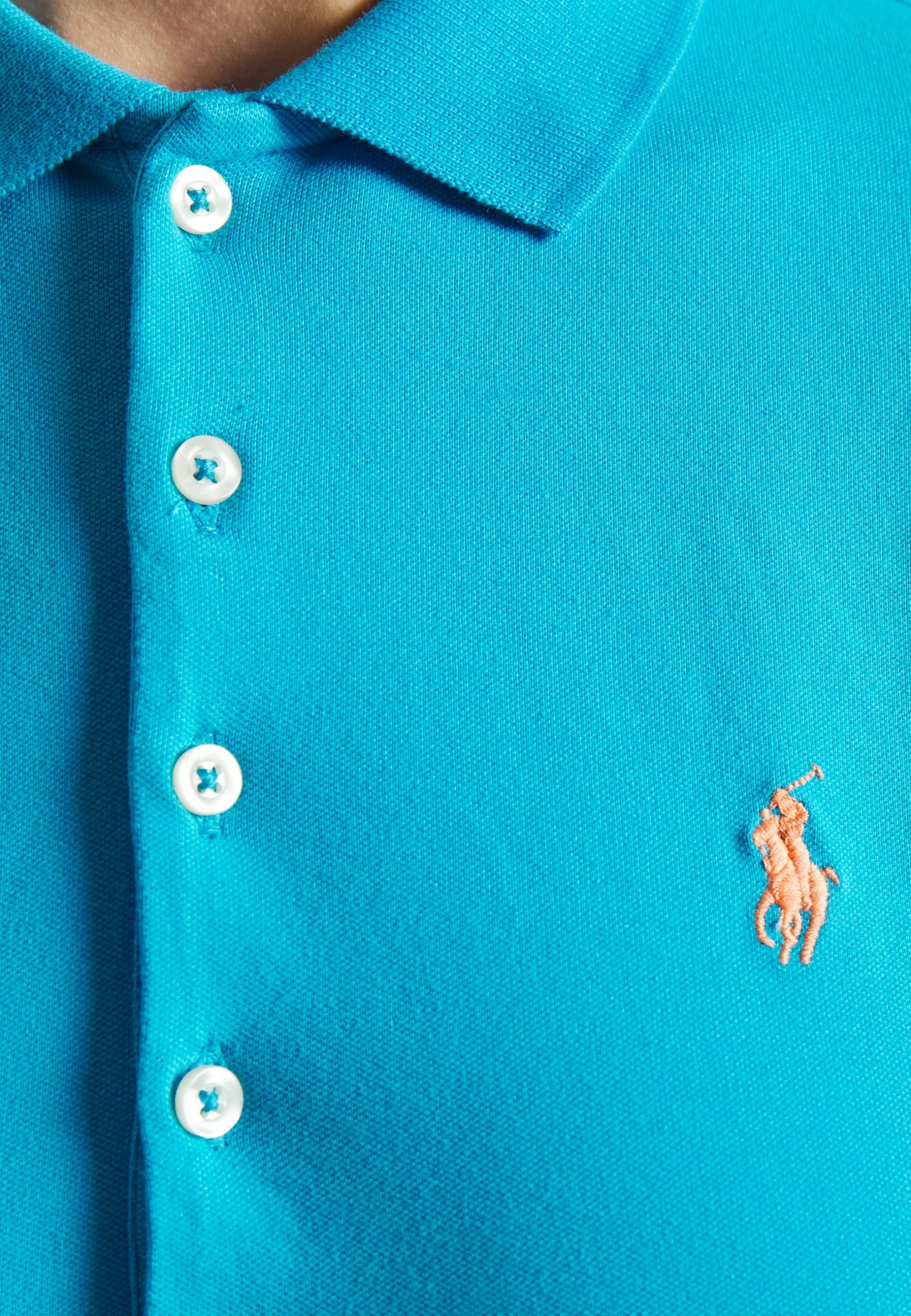 Polo Ralph Lauren JULIE SLIM SHORT SLEEVE - Koszulka Polo - Cove Blue 9 Polo Ralph Lauren JULIE SLIM SHORT SLEEVE - Koszulka Polo - Cove Blue - obrazek 7