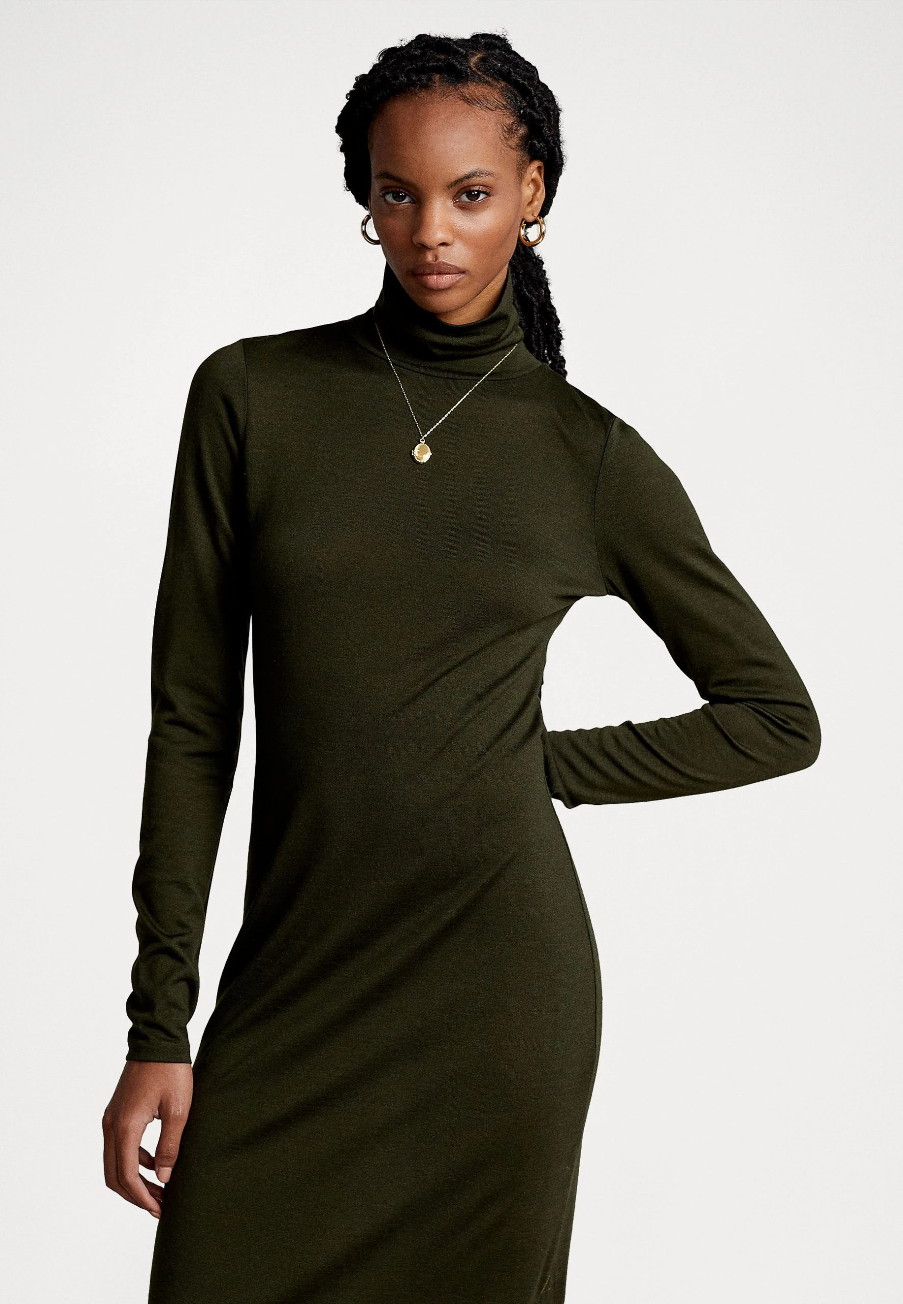 Polo Ralph Lauren LONG SLEEVE DAY DRESS - Sukienka Z Dżerseju - Estate Olive 3 Polo Ralph Lauren LONG SLEEVE DAY DRESS - Sukienka Z Dżerseju - Estate Olive