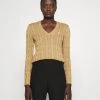 Polo Ralph Lauren CABLE V-NECK - Sweter - Luxury Tan