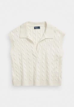 Polo Ralph Lauren SLEEVELESS - Sweter - Cream -Polo Ralph Lauren 59def8696af7402894cca6e75588d1f2