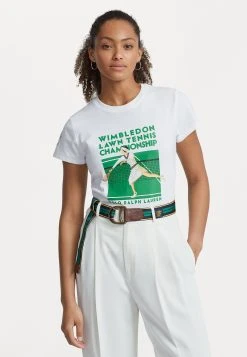 Polo Ralph Lauren TEE SHORT SLEEVE - T-shirt Z Nadrukiem - Ceramic White
