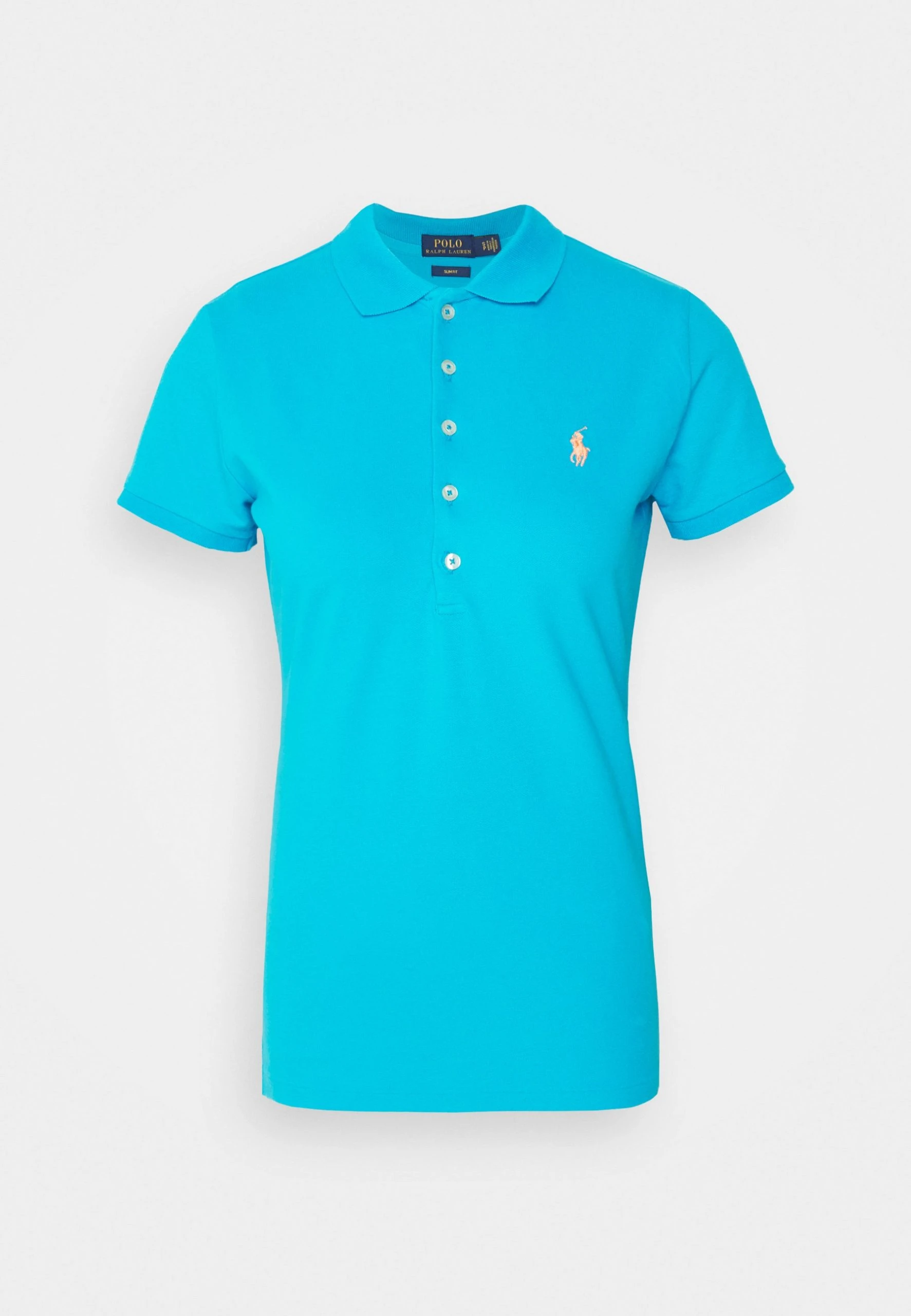 Polo Ralph Lauren JULIE SLIM SHORT SLEEVE - Koszulka Polo - Cove Blue 8 Polo Ralph Lauren JULIE SLIM SHORT SLEEVE - Koszulka Polo - Cove Blue - obrazek 6