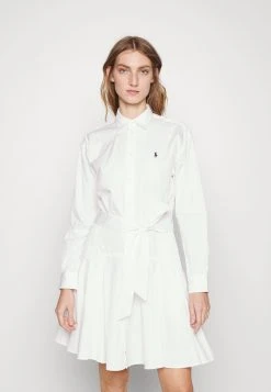 Polo Ralph Lauren LONG SLEEVE DAY DRESS - Sukienka Koszulowa - White