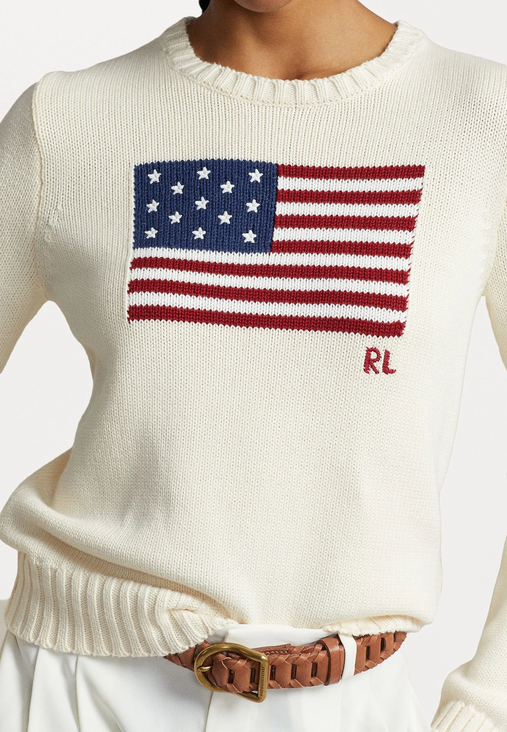 Polo Ralph Lauren FLAG - Sweter - Cream 7 Polo Ralph Lauren FLAG - Sweter - Cream - obrazek 5