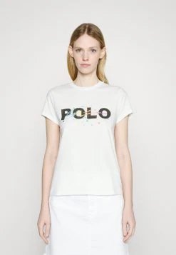 Polo Ralph Lauren CREWNECK TEE - T-shirt Z Nadrukiem - White