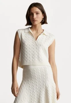 Polo Ralph Lauren SLEEVELESS - Sweter - Cream