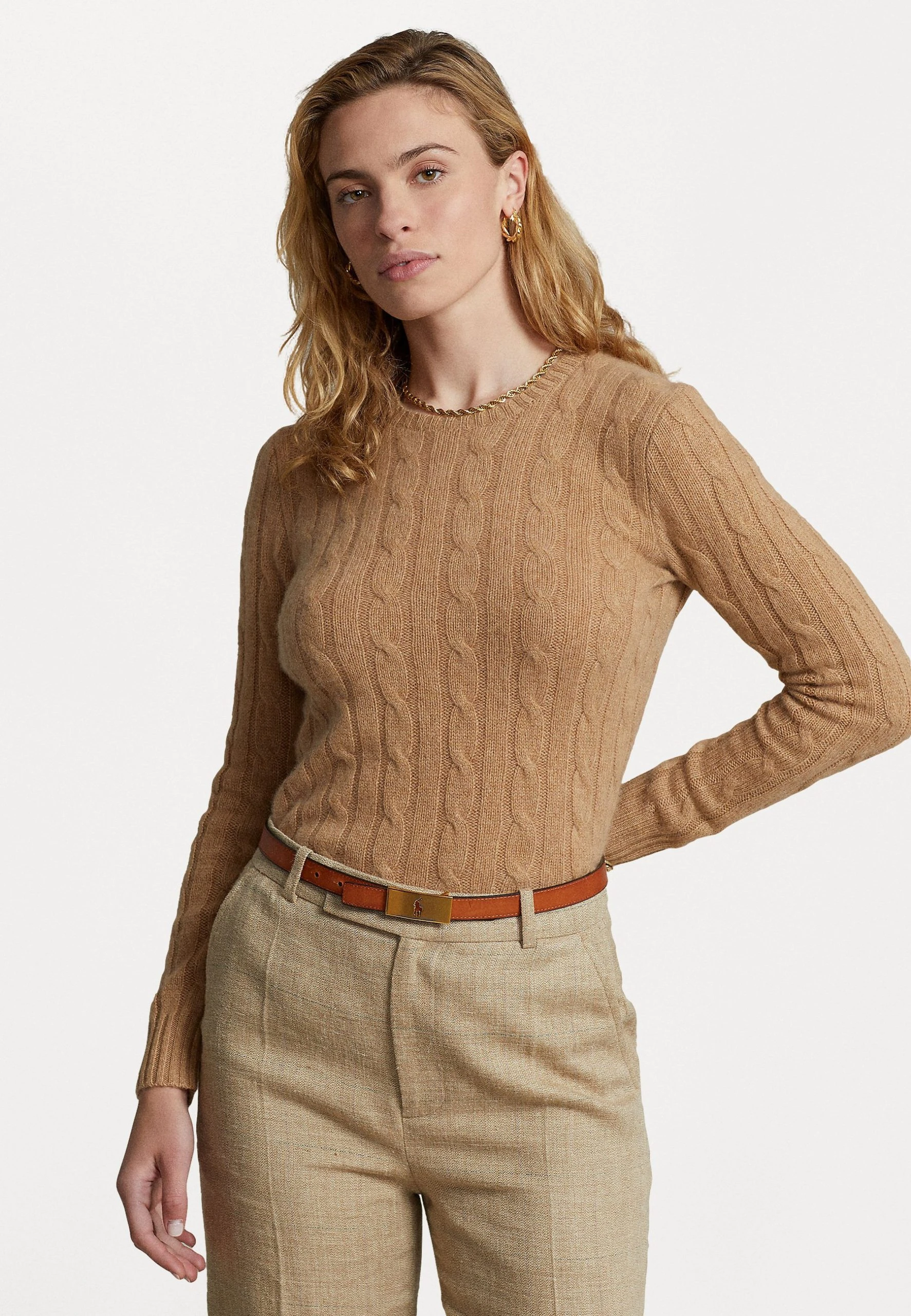 Polo Ralph Lauren JULIANNA CLASSIC LONG SLEEVE - Sweter - Camel Melange 3 Polo Ralph Lauren JULIANNA CLASSIC LONG SLEEVE - Sweter - Camel Melange