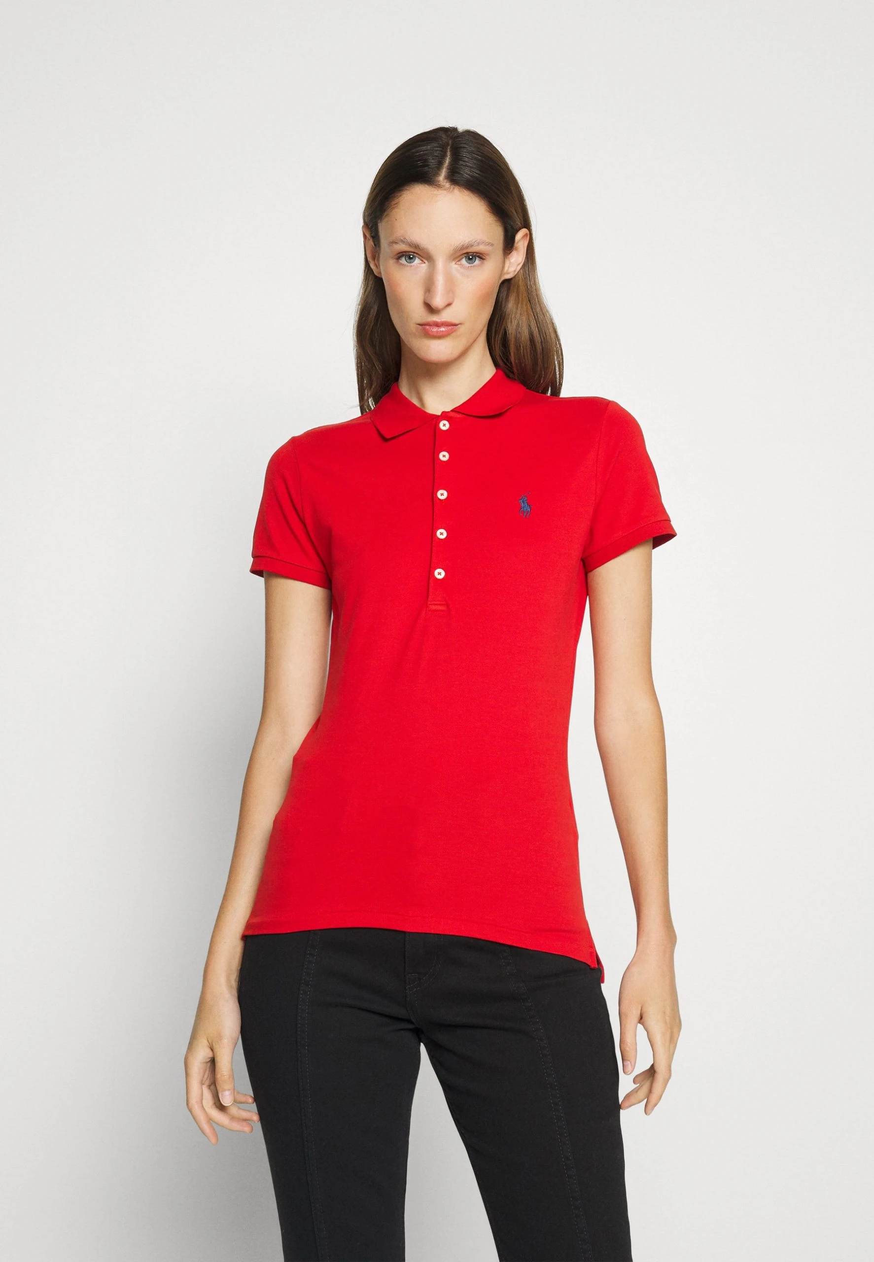 Polo Ralph Lauren JULIE SLIM SHORT SLEEVE - Koszulka Polo - Faded Red 3 Polo Ralph Lauren JULIE SLIM SHORT SLEEVE - Koszulka Polo - Faded Red