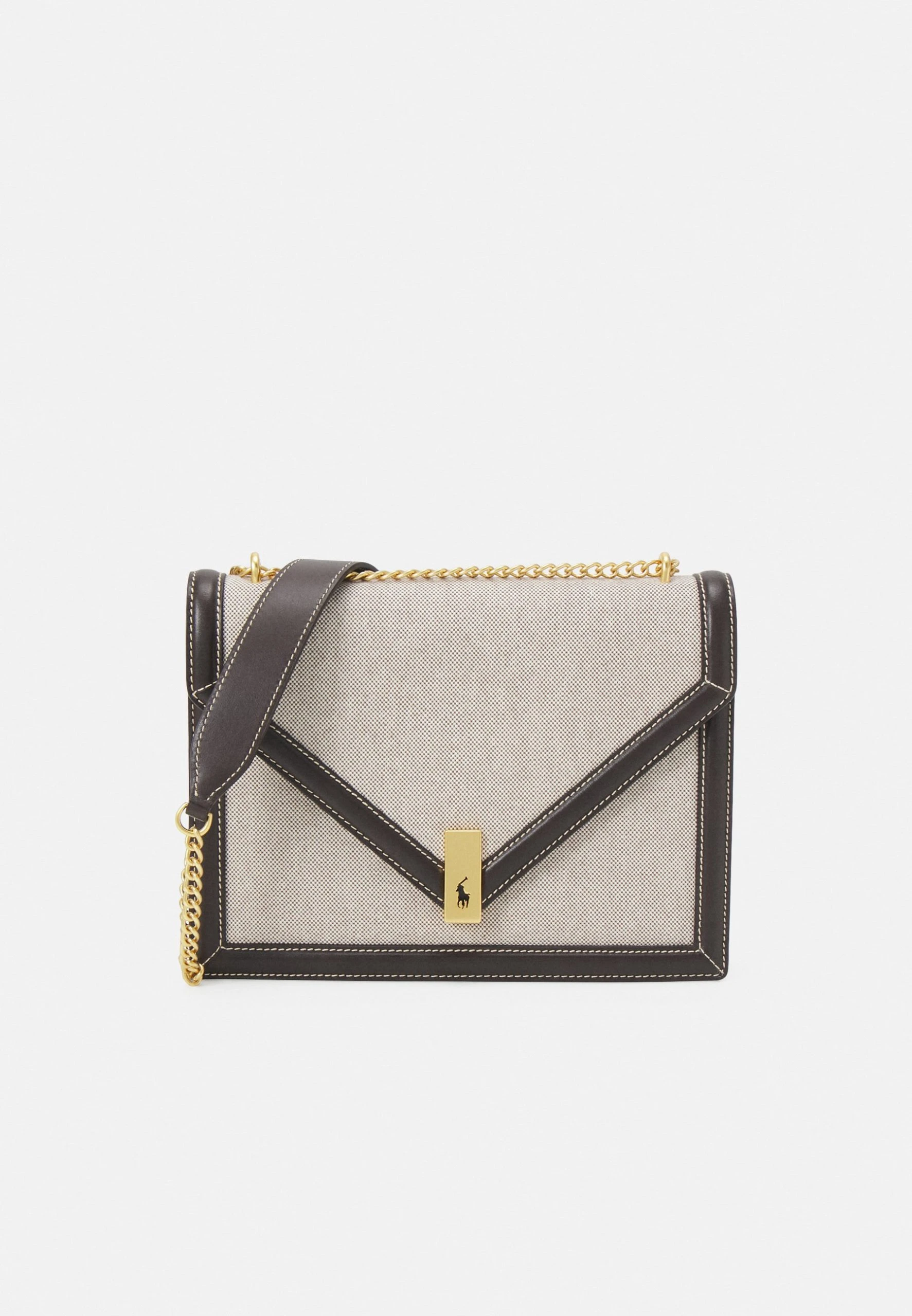 Polo Ralph Lauren CHAIN BAG SMALL - Torba Na Ramię - Natural/tobacco 3 Polo Ralph Lauren CHAIN BAG SMALL - Torba Na Ramię - Natural/tobacco