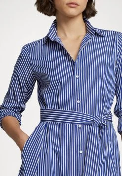 Polo Ralph Lauren LONG SLEEVE DAY DRESS - Sukienka Koszulowa - Bright Navy/ White -Polo Ralph Lauren 7064be1c35a746fa8634b5fceea2004a