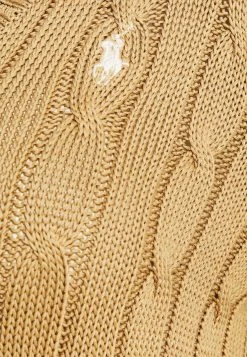Polo Ralph Lauren CABLE V-NECK - Sweter - Luxury Tan -Polo Ralph Lauren 708da8ae18084852a9f2660a23ceb568