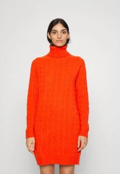 Polo Ralph Lauren DRESS LONG SLEEVE DAY DRESS - Sukienka Dzianinowa - Orange