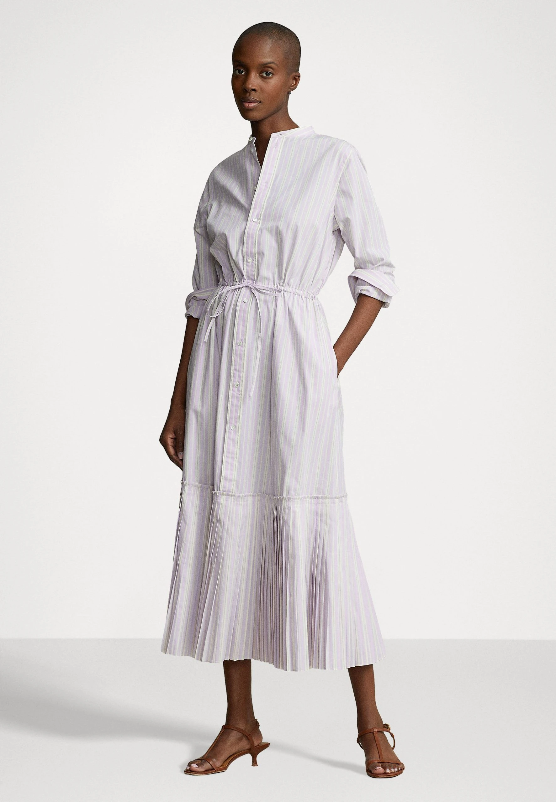 Polo Ralph Lauren LONG SLEEVE DAY DRESS - Sukienka Letnia - Purple/cream 4 Polo Ralph Lauren LONG SLEEVE DAY DRESS - Sukienka Letnia - Purple/cream - obrazek 2
