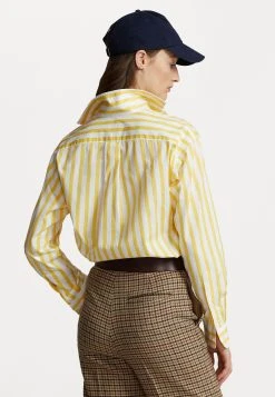 Polo Ralph Lauren LONG SLEEVE BLOUSE - Koszula - Yellow/white Stripe -Polo Ralph Lauren 79f0522950a344d3bd766f09a308630a