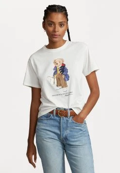 Polo Ralph Lauren SHORT SLEEVE - T-shirt Z Nadrukiem - Deckwash White