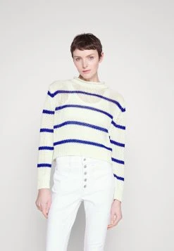 Polo Ralph Lauren LONG SLEEVE PULLOVER - Sweter - White/royal Blue