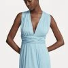 Polo Ralph Lauren SLEEVELESS DRESS - Długa Sukienka - Powder Blue -Polo Ralph Lauren 88fc3ca8810b4621a2d0b539d554ee84