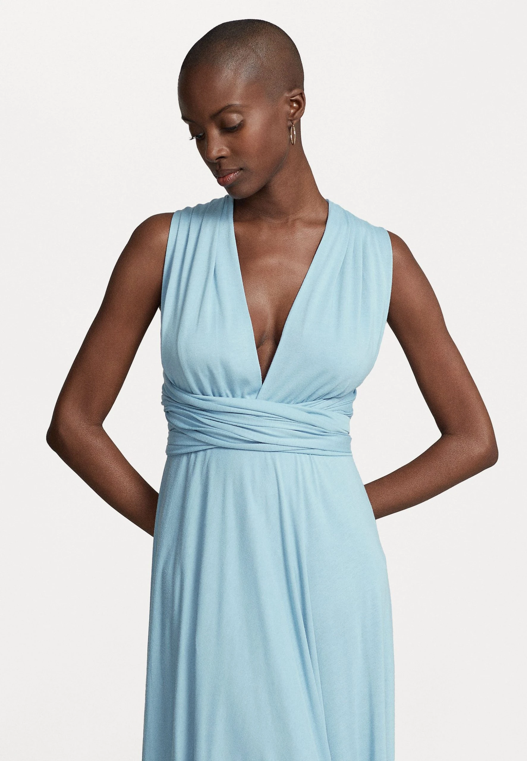 Polo Ralph Lauren SLEEVELESS DRESS - Długa Sukienka - Powder Blue 3 Polo Ralph Lauren SLEEVELESS DRESS - Długa Sukienka - Powder Blue