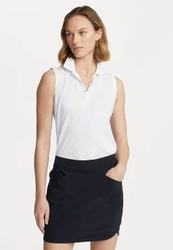 Polo Ralph Lauren TOUR SLEEVELESS - Koszulka Polo - Ceramic White