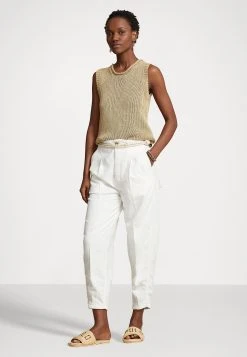 Alternative view of Polo Ralph Lauren CROPPED FLAT FRONT - Spodnie Materiałowe - White