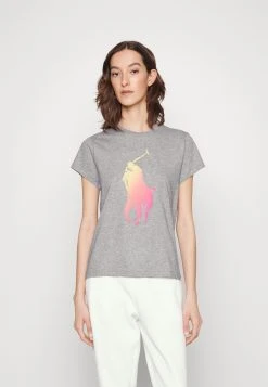 Polo Ralph Lauren CREWNECK TEE - T-shirt Z Nadrukiem - Andover Heather