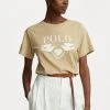 Polo Ralph Lauren SHORT SLEEVE - T-shirt Z Nadrukiem - Classic Tan