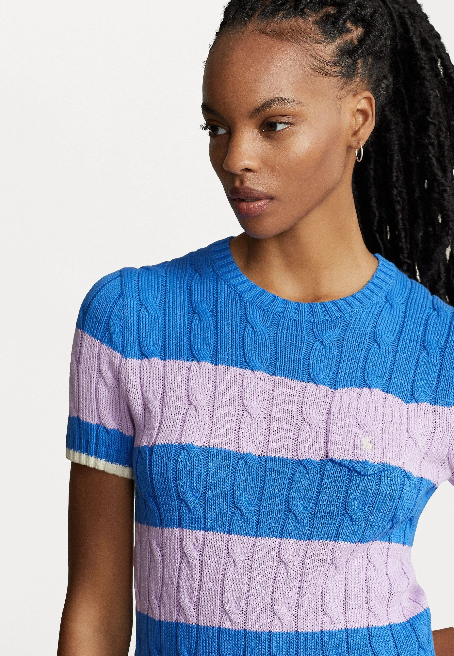Polo Ralph Lauren STRIPE SHORT SLEEVE - T-shirt Z Nadrukiem - Colby Blue/soft Lilac 7 Polo Ralph Lauren STRIPE SHORT SLEEVE - T-shirt Z Nadrukiem - Colby Blue/soft Lilac - obrazek 5