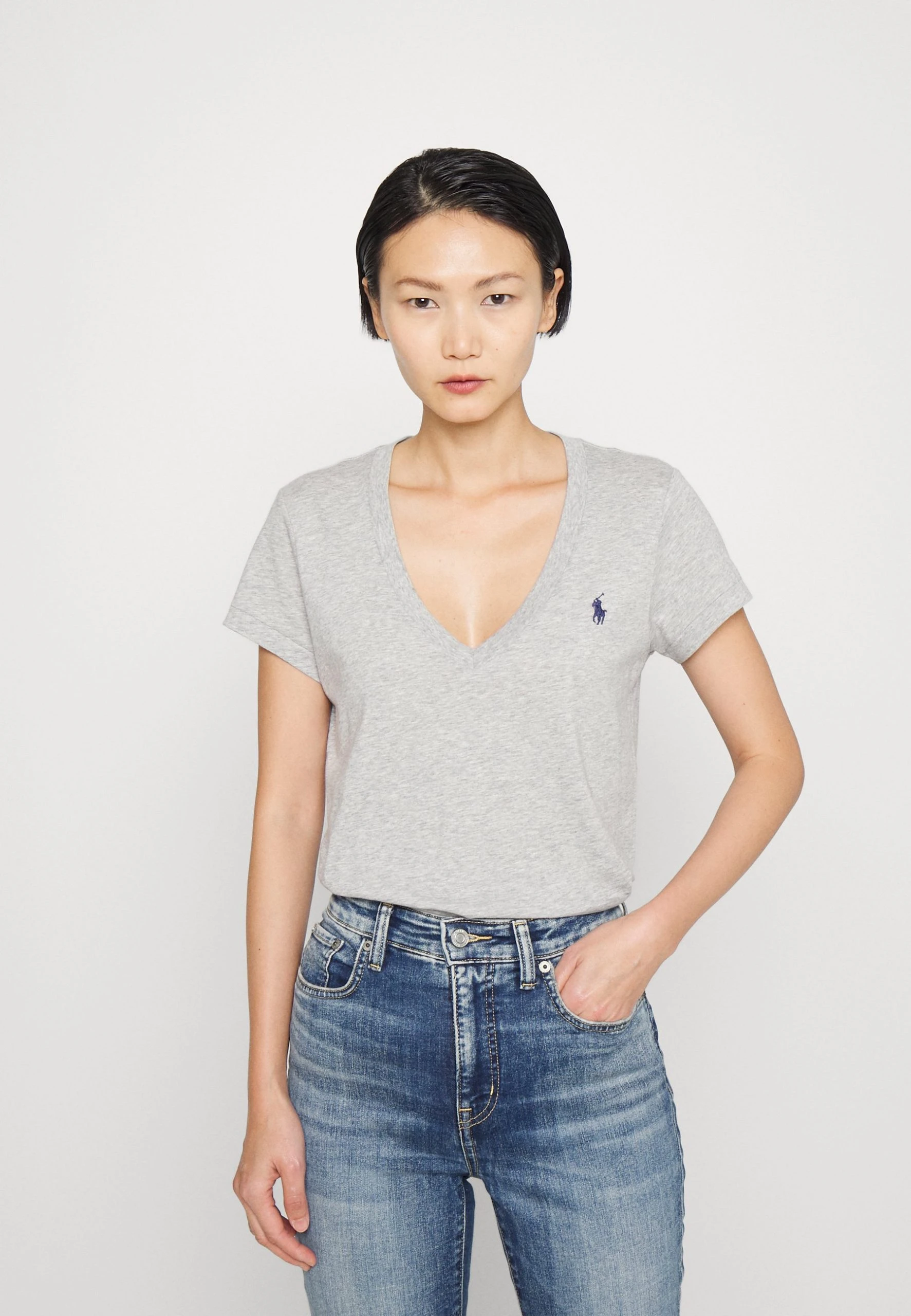 Polo Ralph Lauren V-NECK - T-shirt Basic - Cobblestone Heather 3 Polo Ralph Lauren V-NECK - T-shirt Basic - Cobblestone Heather