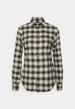 Polo Ralph Lauren GEORGIA LONG SLEEVE BUTTON FRONT - Koszula - Cream/black Ombre -Polo Ralph Lauren 9a0d25337eb94a3aa9b0947b02edcf16