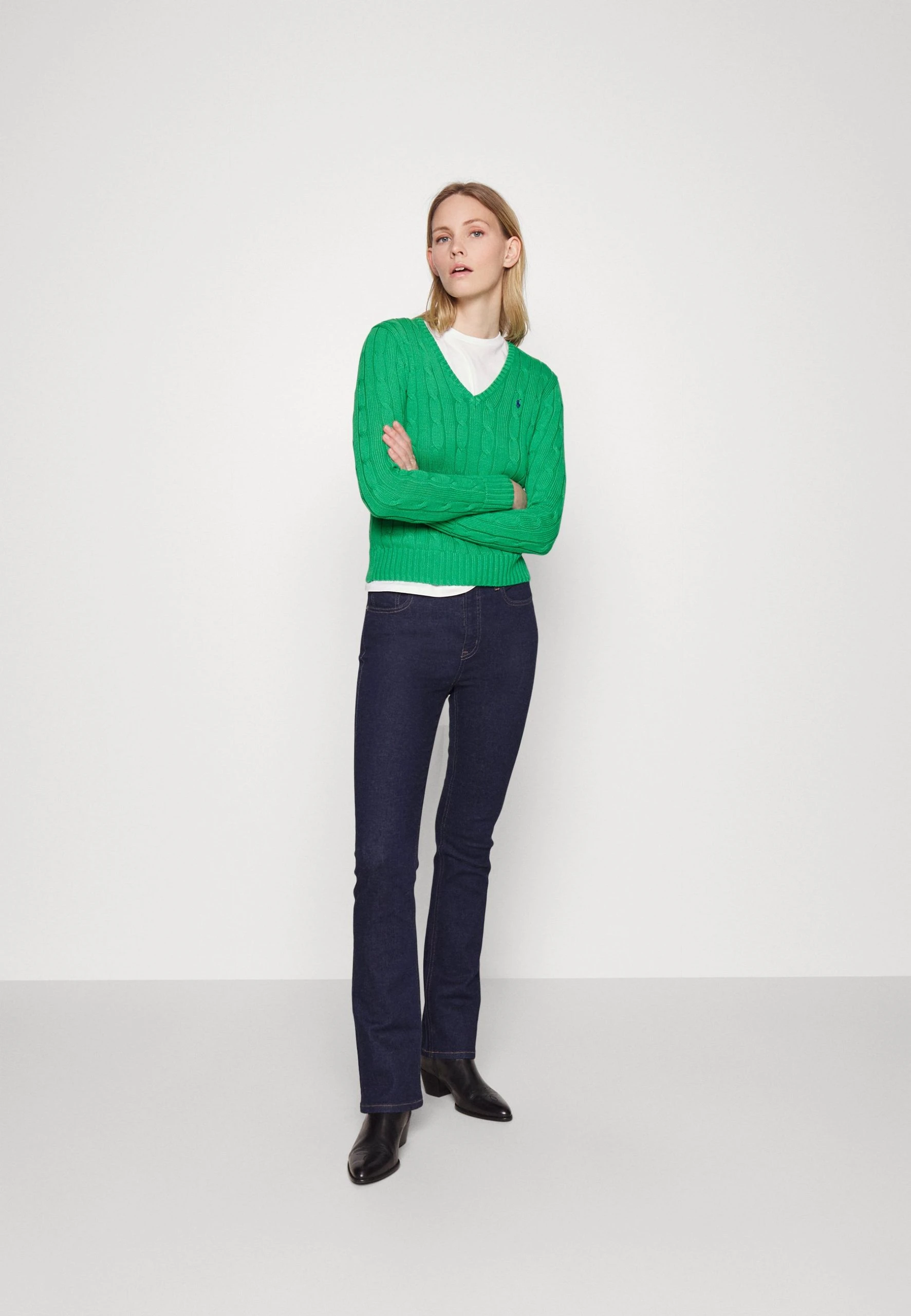 Polo Ralph Lauren KIMBERLY LONG SLEEVE - Sweter - Preppy Green 4 Polo Ralph Lauren KIMBERLY LONG SLEEVE - Sweter - Preppy Green - obrazek 2