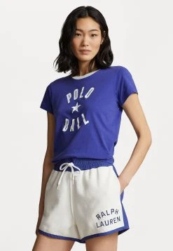 Polo Ralph Lauren BALL SHORT SLEEVE - T-shirt Z Nadrukiem - Bright Navy